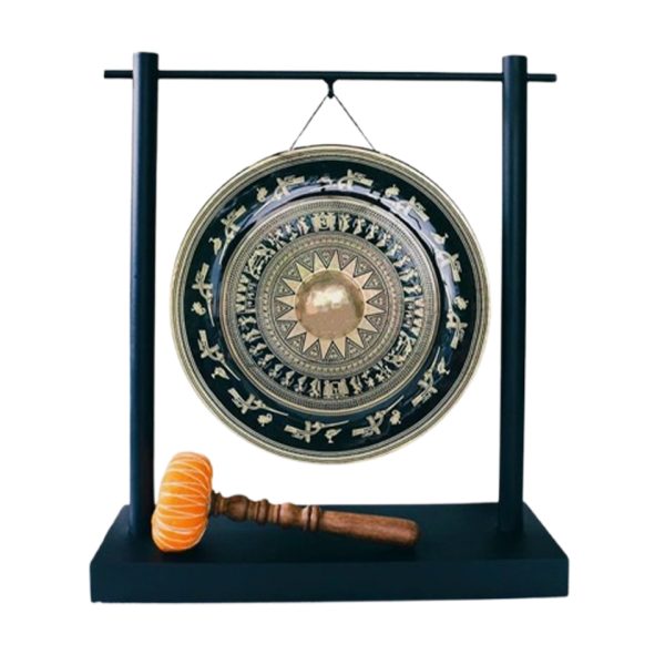 Chiêng 60cm Khắc Hoa Văn Trống Đồng