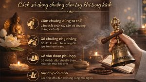 Cách sử dụng chuông cầm tay khi tụng kinh