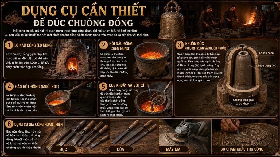 Dụng cụ dùng đúc chuống đồng
