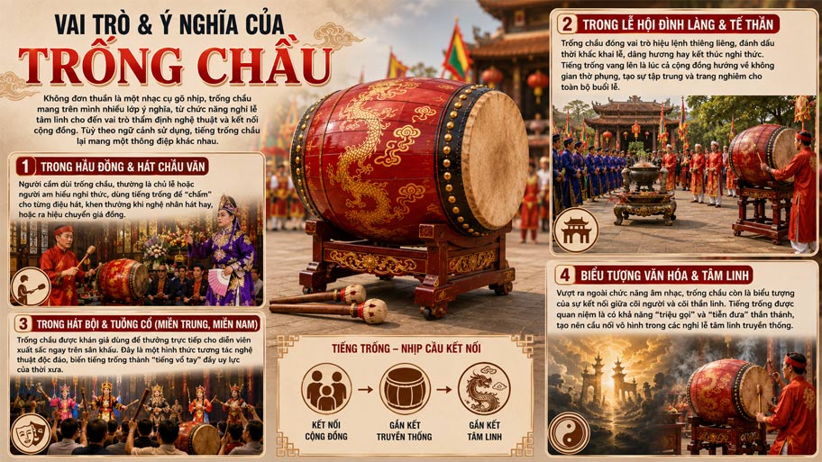 Vai trò ý nghĩa của trống chầu