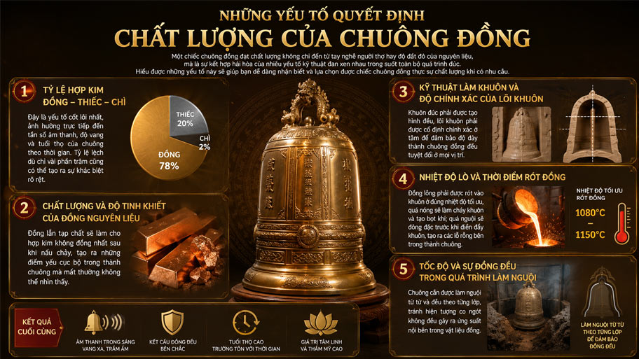 Yếu tố quyết định chất lượng của chuông đồng